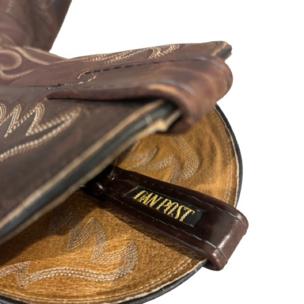 Vintage Dan Post 9153089 El Paso Mens Brown Leather Cowboy Western Boots Size 9D - Picture 9 of 10